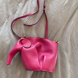 LOEWE Mini Elephant Bag in Bright Pink